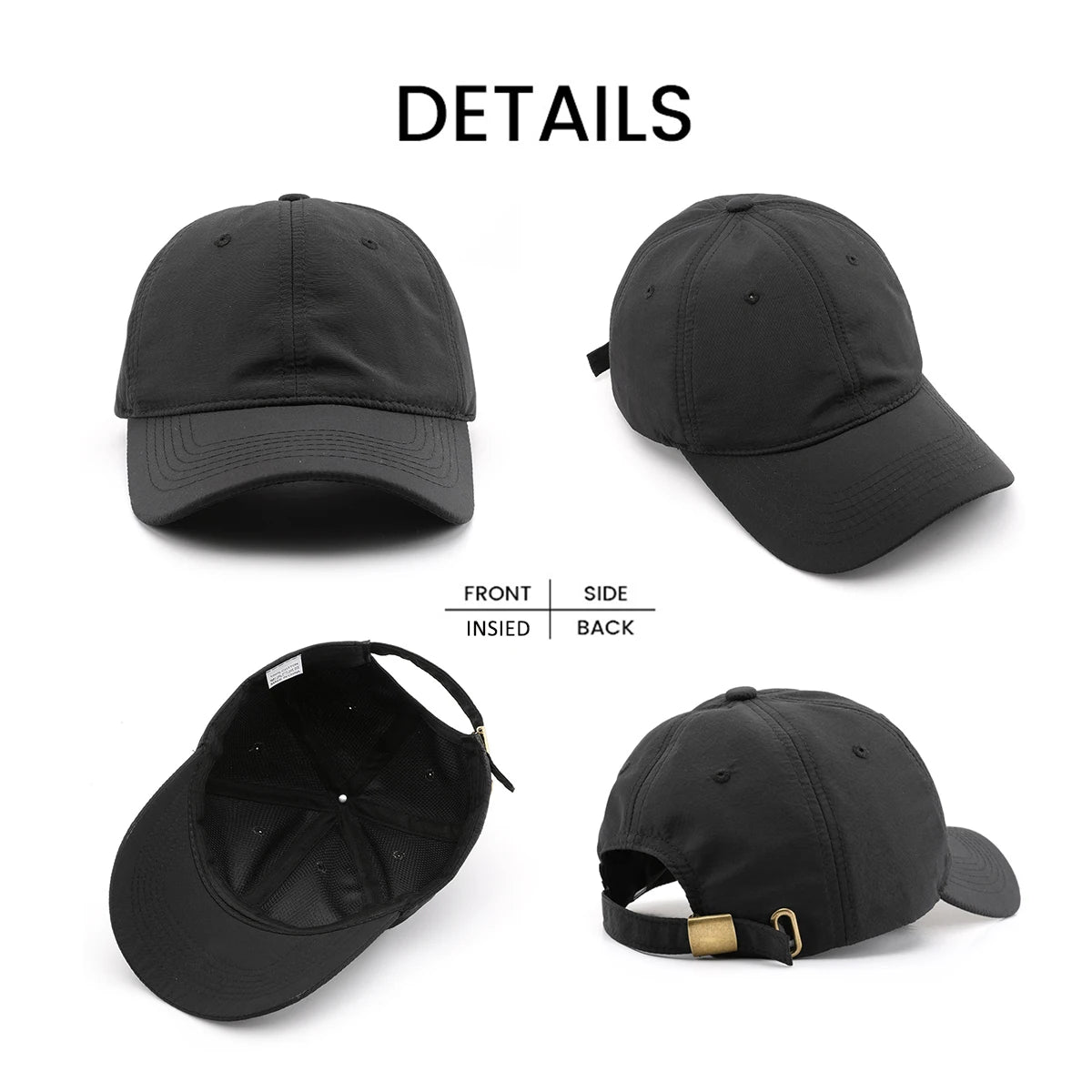 Wholesale Waterproof Quick Drying Ripstop Blank Adjustable Unstructured Plain Dad Hat Personalized Gorras Baseball Cap