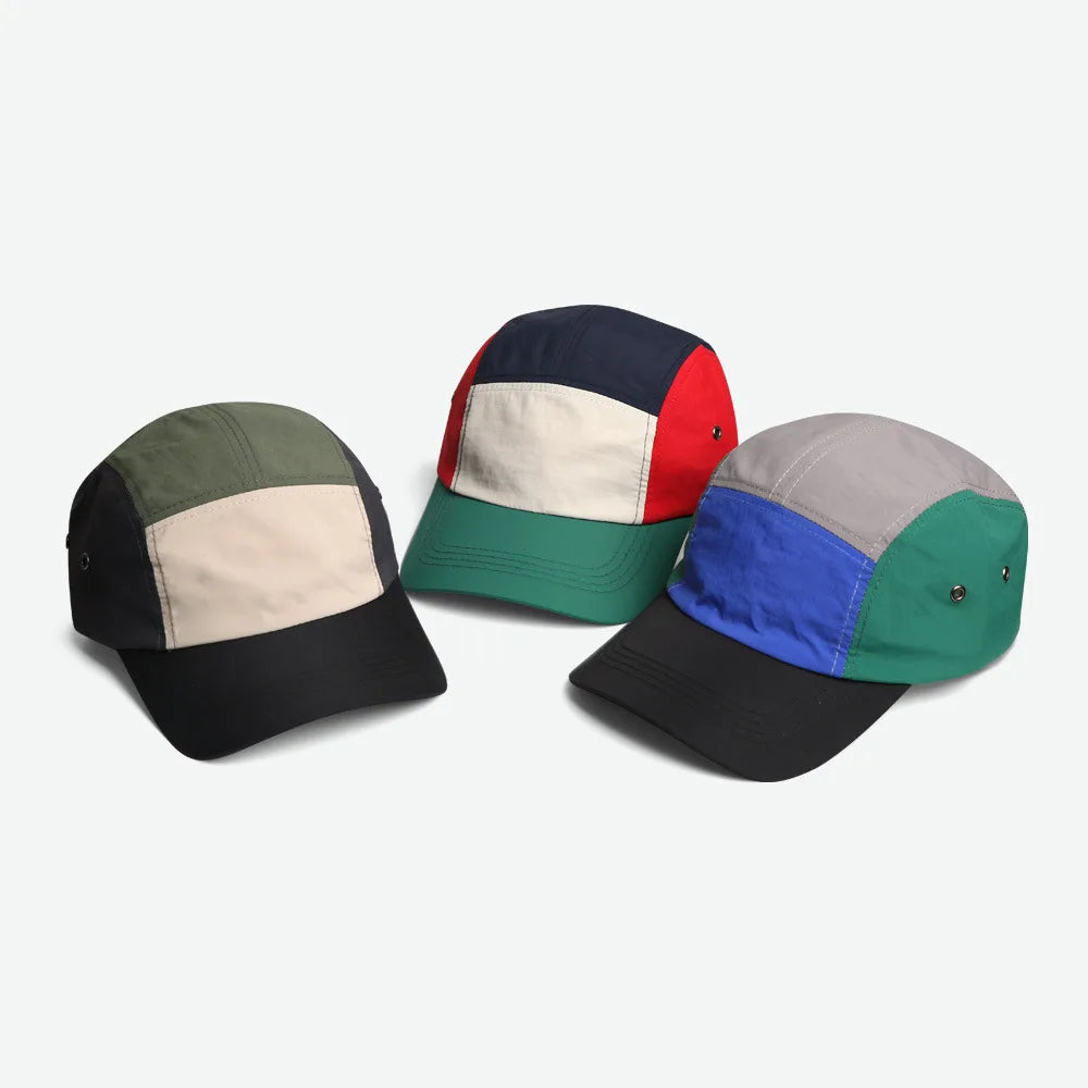 Adjustable Waterproof 5-Panel Running & Camping Cap — New Baseball Sports Hat, Nylon 5-Panel Cap & Headwear