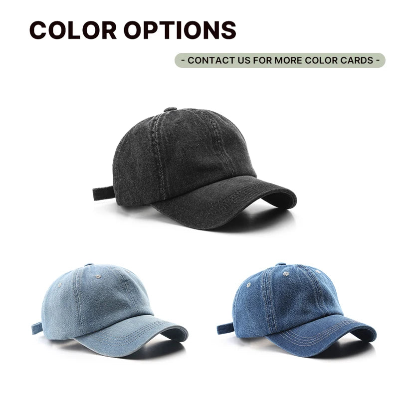 OEM ODM Wholesale High Quality Casual Personalized Acid Washed Blank Plain Dad Hat Denim Gorras Baseball Caps