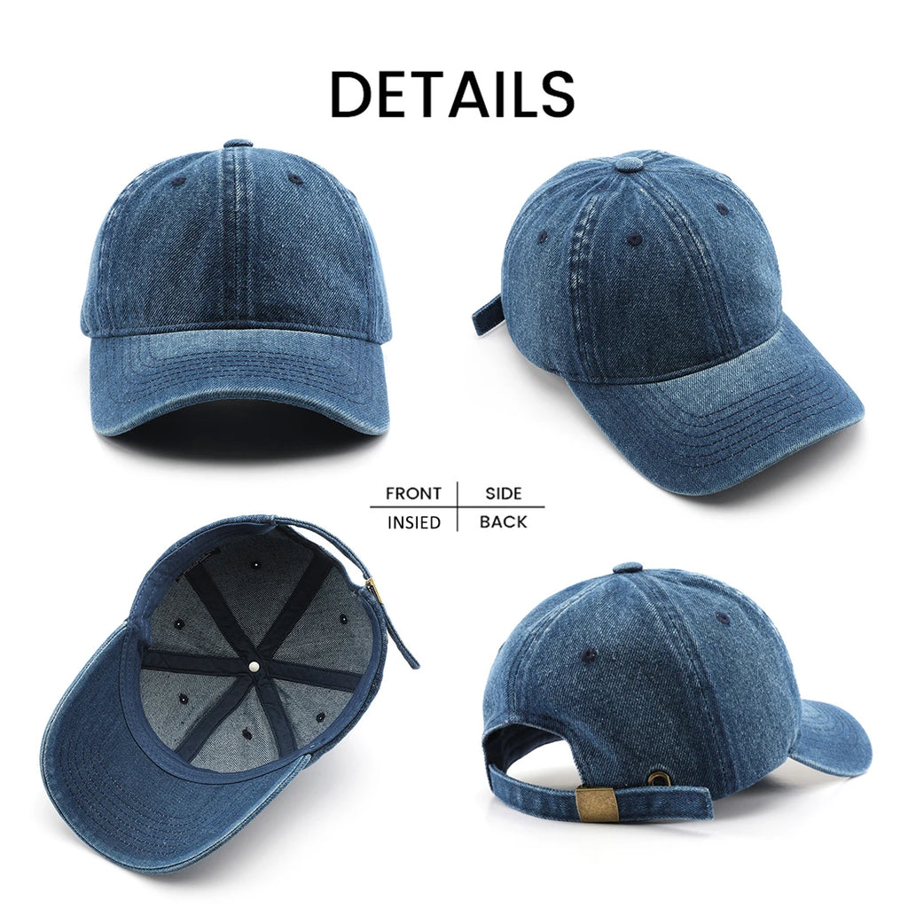 Light Washed Spring Autumn Men's Baseball Cap Curved Brim Trendy European American Style Versatile Breathable Duckbill Cap Women