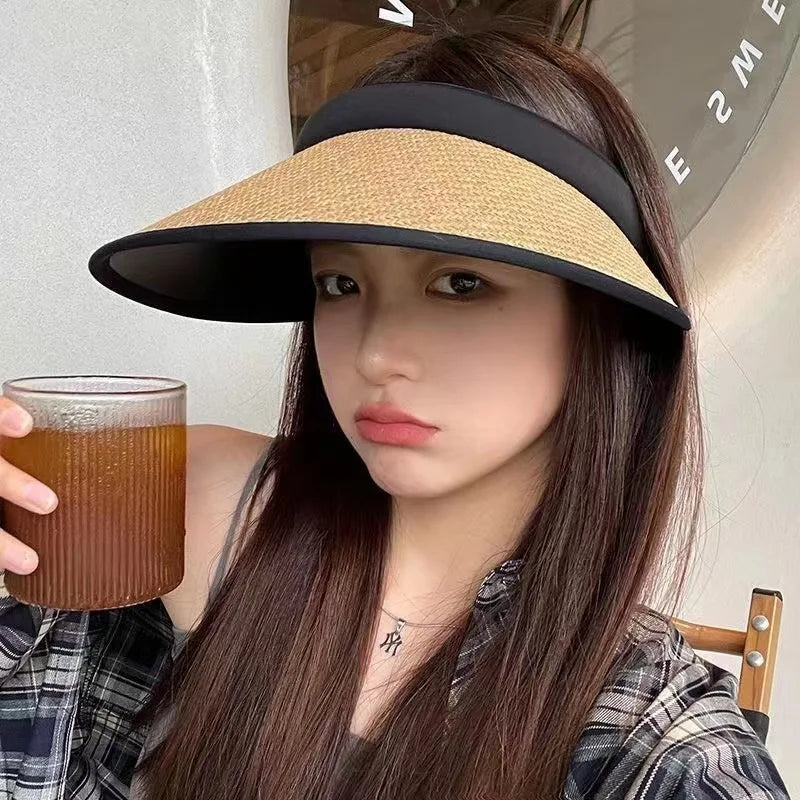 Hot-Selling New Summer New Sunshade Empty Top Hat Outdoor Travel Anti-Uv Straw Hat Sun Hat