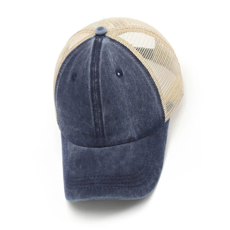 High Quality Hat Manufacturer Breathable Curved Brim Truck Drivers Cotton Blank Plain Mesh Hat Two Tone Trucker Hat