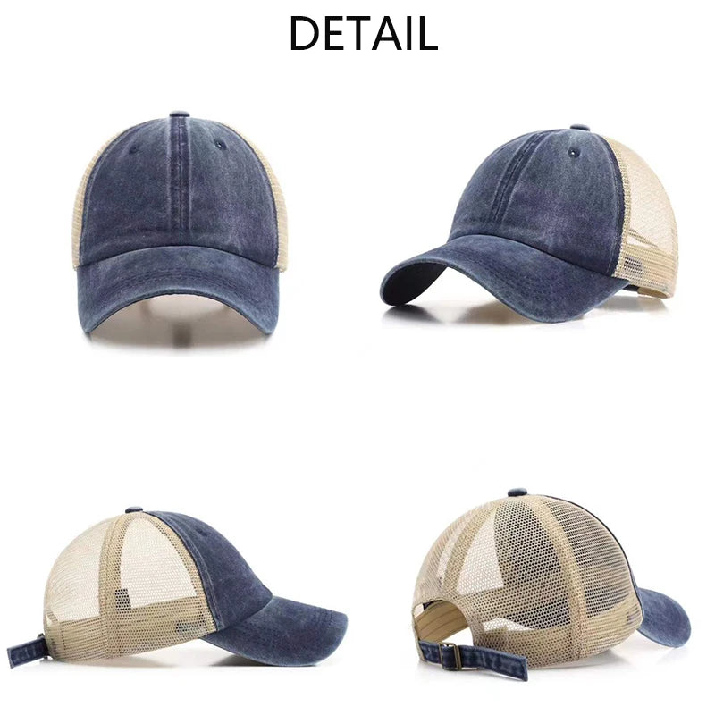 High Quality Hat Manufacturer Breathable Curved Brim Truck Drivers Cotton Blank Plain Mesh Hat Two Tone Trucker Hat