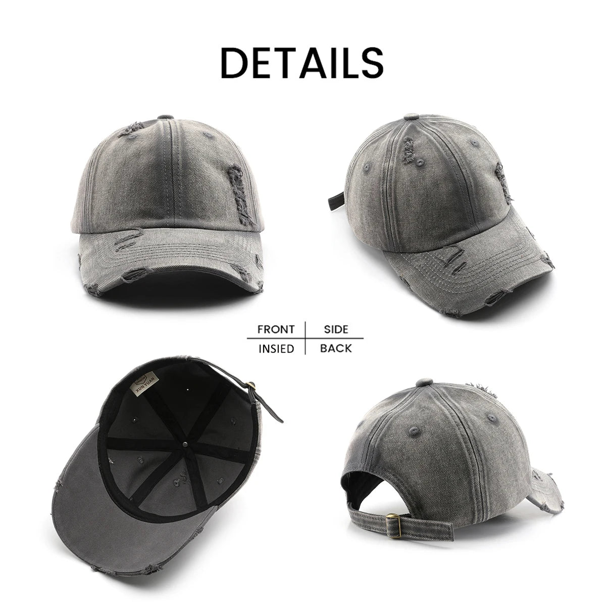 Hip Hop Blank Plain Gorras Baseball Caps Vintage Unisex 6 Panel Cotton Sport Adjustable Distressed Baseball Hat Cap