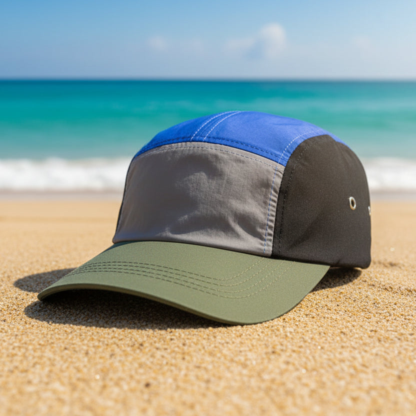 Adjustable Waterproof 5-Panel Running & Camping Cap — New Baseball Sports Hat, Nylon 5-Panel Cap & Headwear