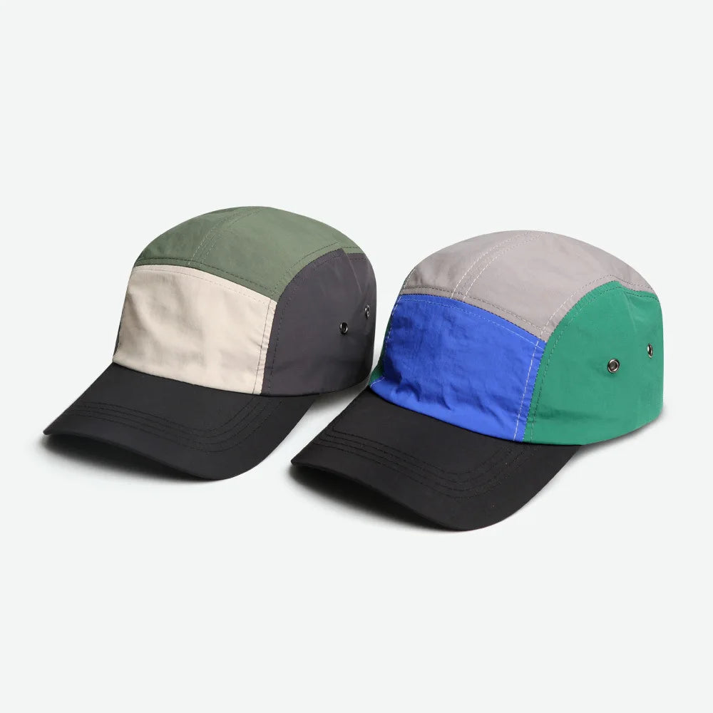 Adjustable Waterproof 5-Panel Running & Camping Cap — New Baseball Sports Hat, Nylon 5-Panel Cap & Headwear