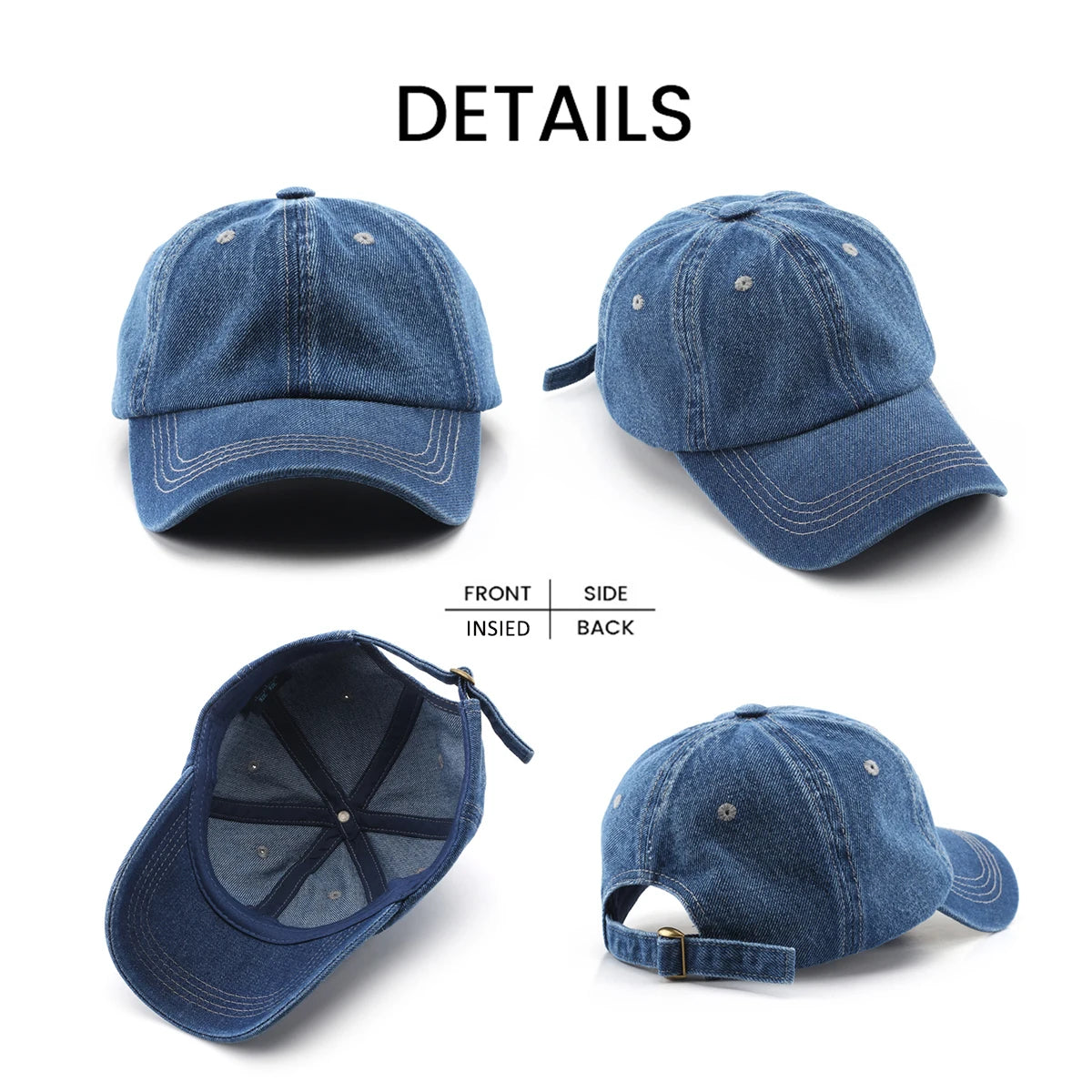 OEM ODM Wholesale High Quality Casual Personalized Acid Washed Blank Plain Dad Hat Denim Gorras Baseball Caps
