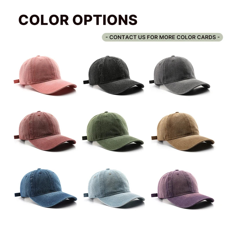 Light Washed Spring Autumn Men's Baseball Cap Curved Brim Trendy European American Style Versatile Breathable Duckbill Cap Women