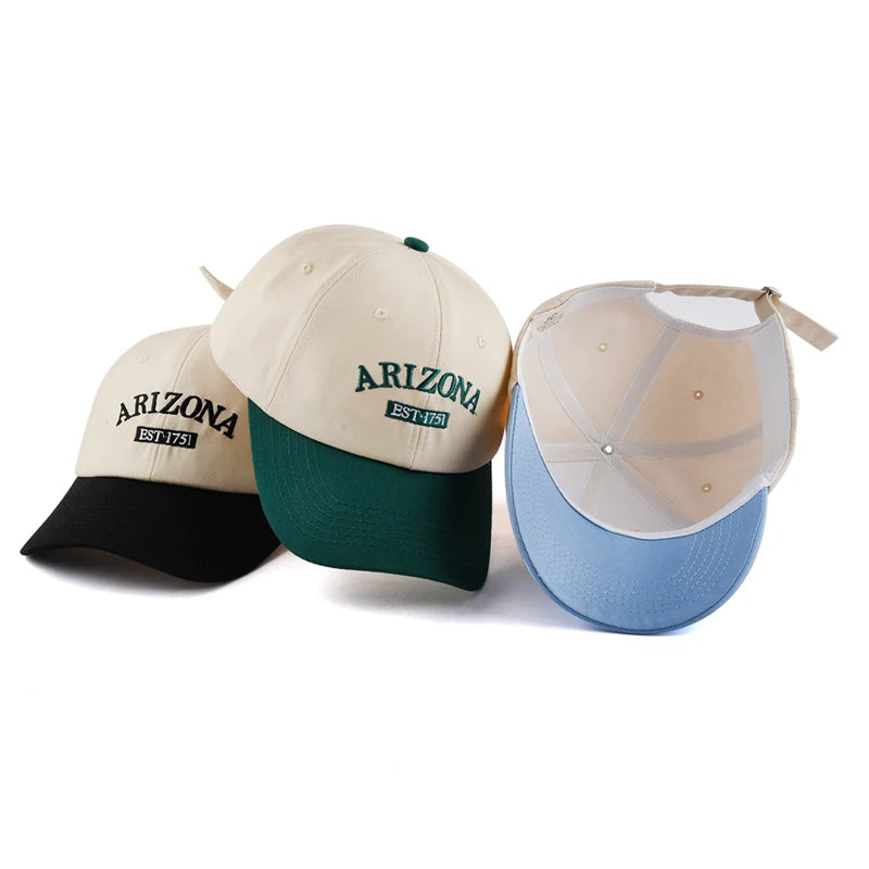 Color Block Cotton Twill Casquette Soft Unstructured Low Profile 6 Panel 2 Tone Dad Hat With Embroidery