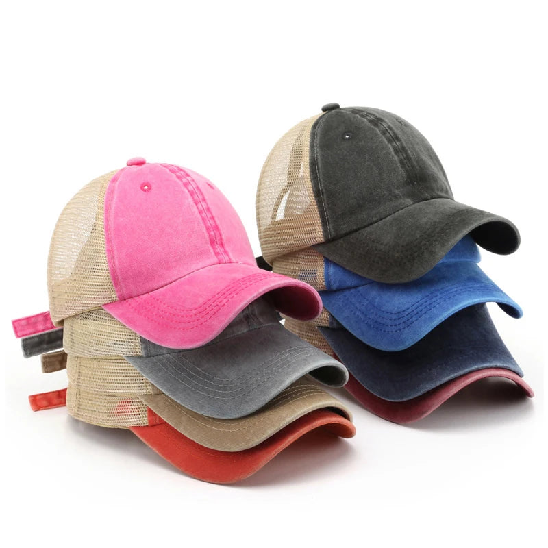 High Quality Hat Manufacturer Breathable Curved Brim Truck Drivers Cotton Blank Plain Mesh Hat Two Tone Trucker Hat