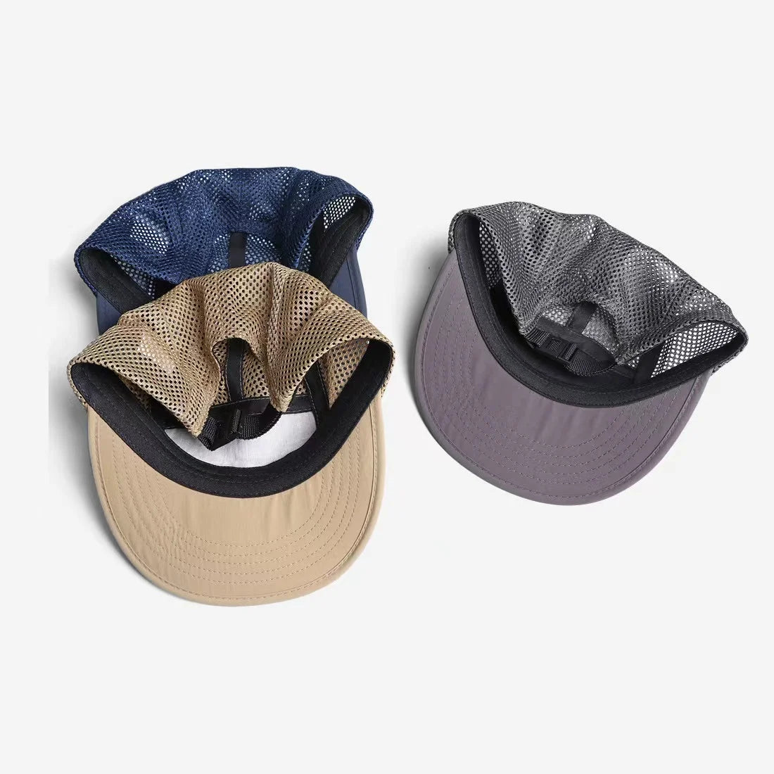 Breathable Lightweight Foldable Soft Brim Mesh Running Hat Sports Quick Drying Solid Color Camping Caps 5 Panel Hat