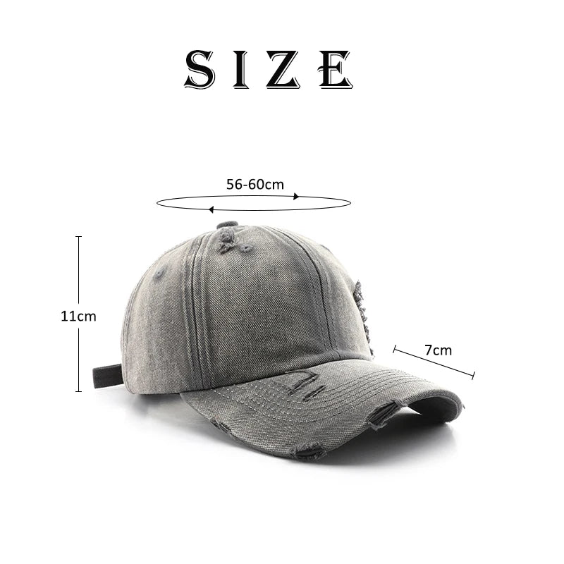 Hip Hop Blank Plain Gorras Baseball Caps Vintage Unisex 6 Panel Cotton Sport Adjustable Distressed Baseball Hat Cap
