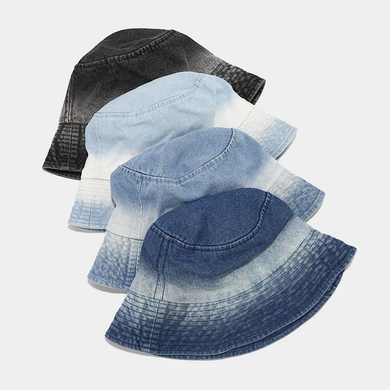 Women's Fashion Jeans Washed Cowboy Bucket Hat Vintage Fisherman Beach Summer Bucket Hat