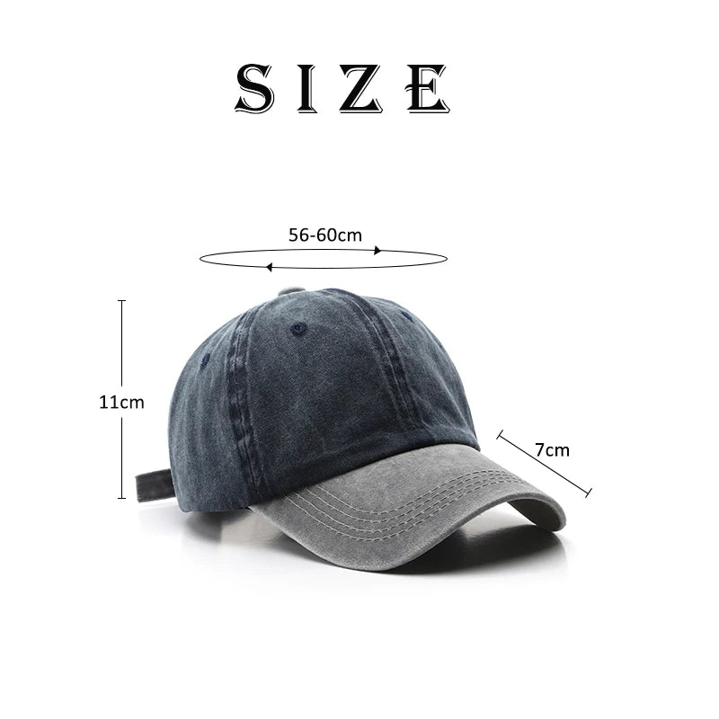 Wholesale High Quality Classic Casual Color Block Acid Washed Blank Plain Dad Hat Two Tone Baseball Caps