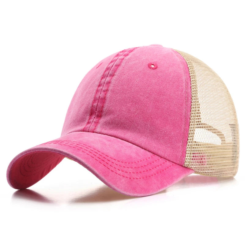 High Quality Hat Manufacturer Breathable Curved Brim Truck Drivers Cotton Blank Plain Mesh Hat Two Tone Trucker Hat