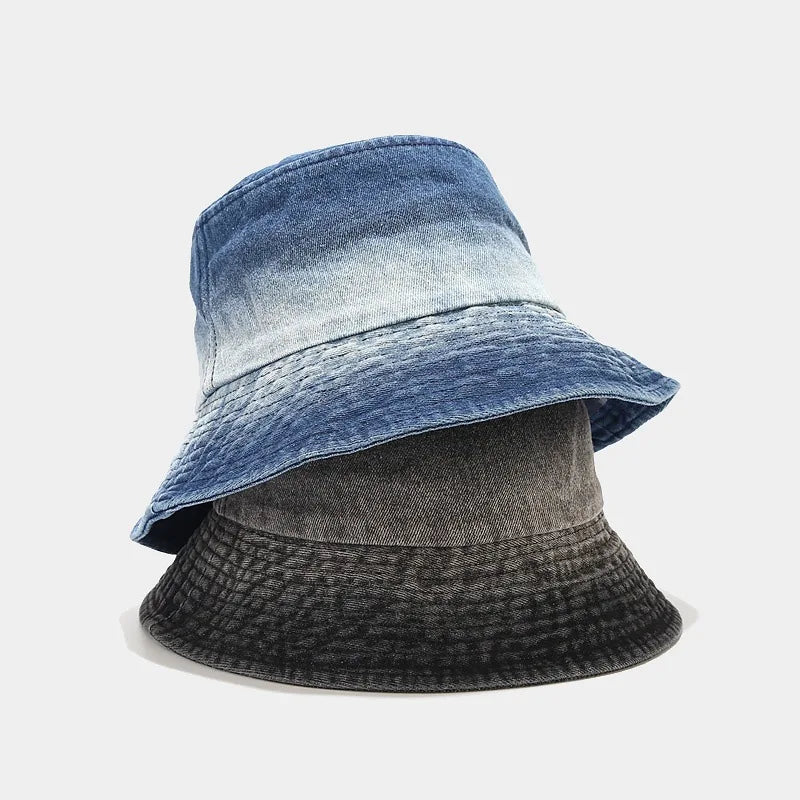 Women's Fashion Jeans Washed Cowboy Bucket Hat Vintage Fisherman Beach Summer Bucket Hat