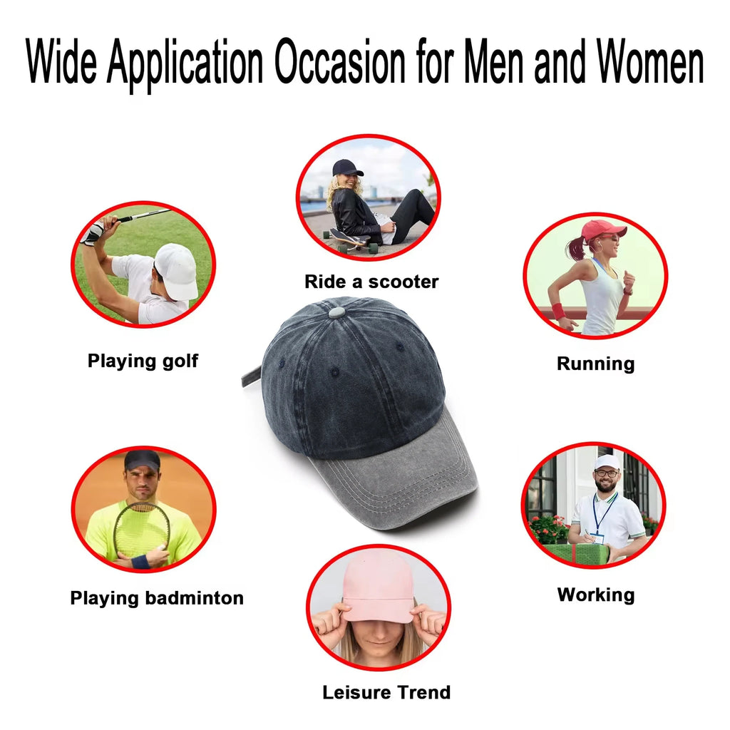 Wholesale High Quality Classic Casual Color Block Acid Washed Blank Plain Dad Hat Two Tone Baseball Caps