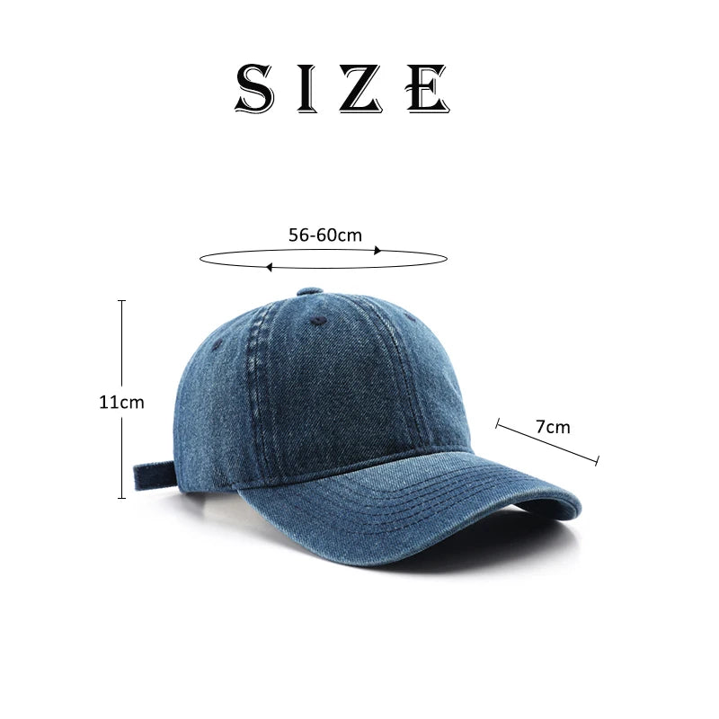Light Washed Spring Autumn Men's Baseball Cap Curved Brim Trendy European American Style Versatile Breathable Duckbill Cap Women